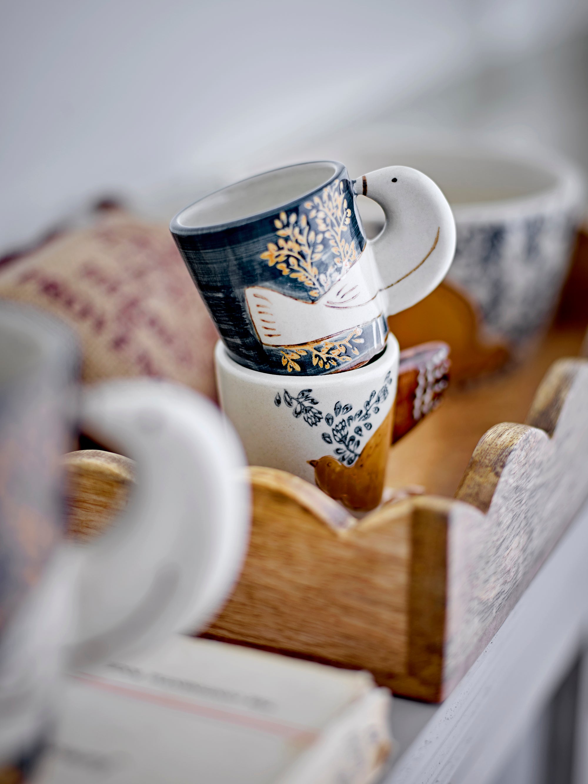 Bloomingville Hezha Espressokopp, Blå, Stengods