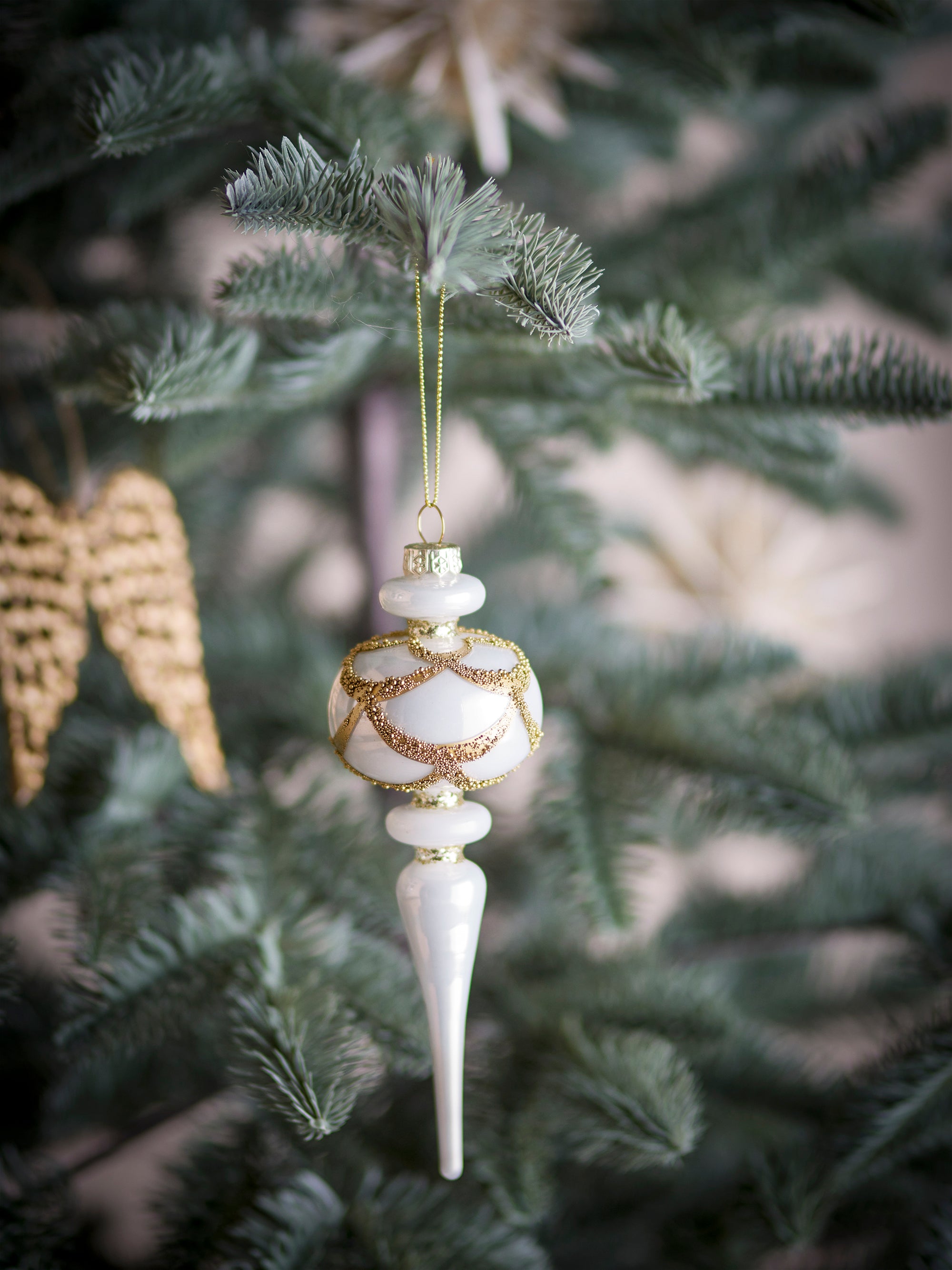 Bloomingville Hisar Ornament, Vit, Glas