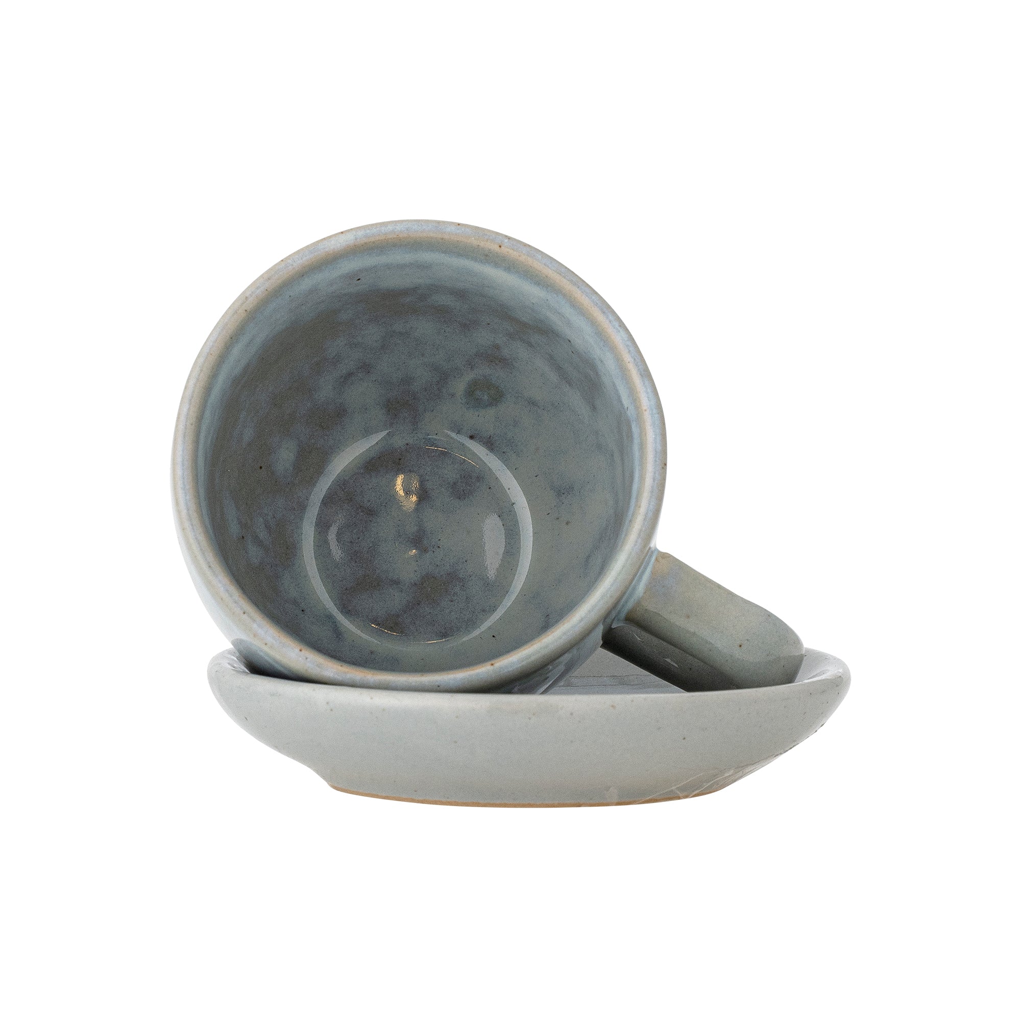 Bloomingville Brenta Kopp med Fat, Blå, Stengods