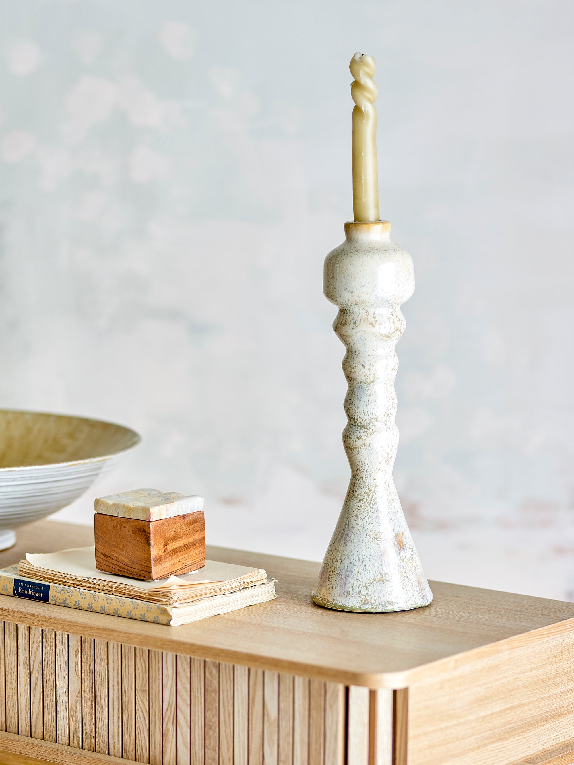 Bloomingville Bancroft Ljusstake, Vit, Terrakotta