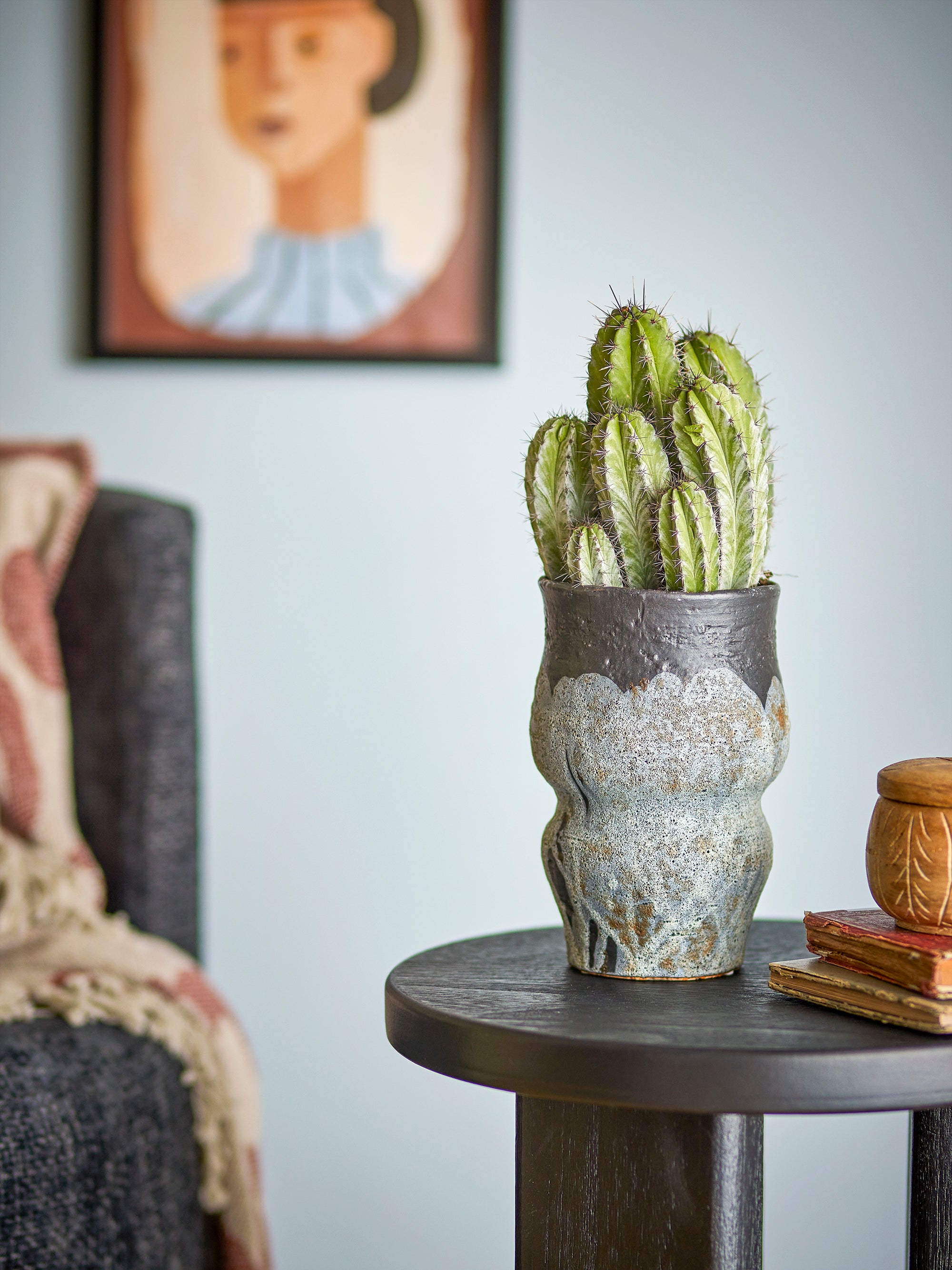 Bloomingville Neeson Blomkruka, Blå, Stengods