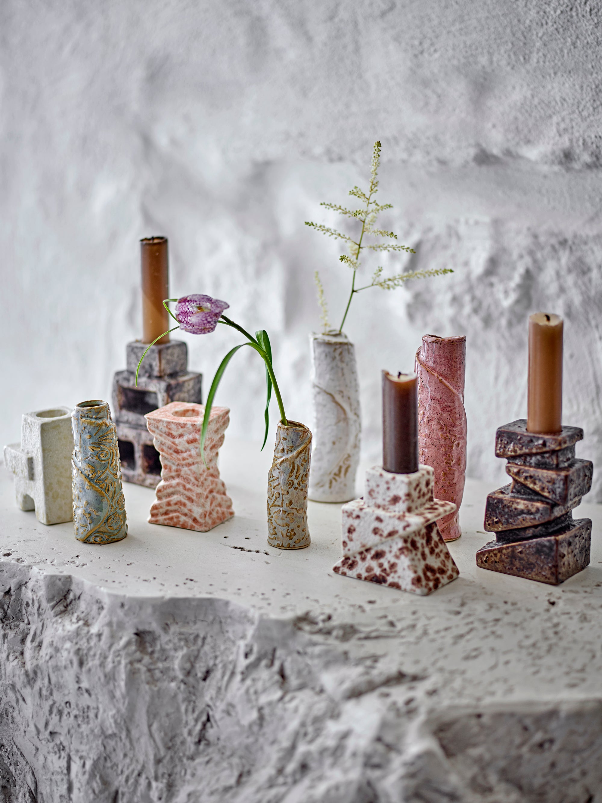 Bloomingville Blanchard Ljusstake, Natur, Stengods