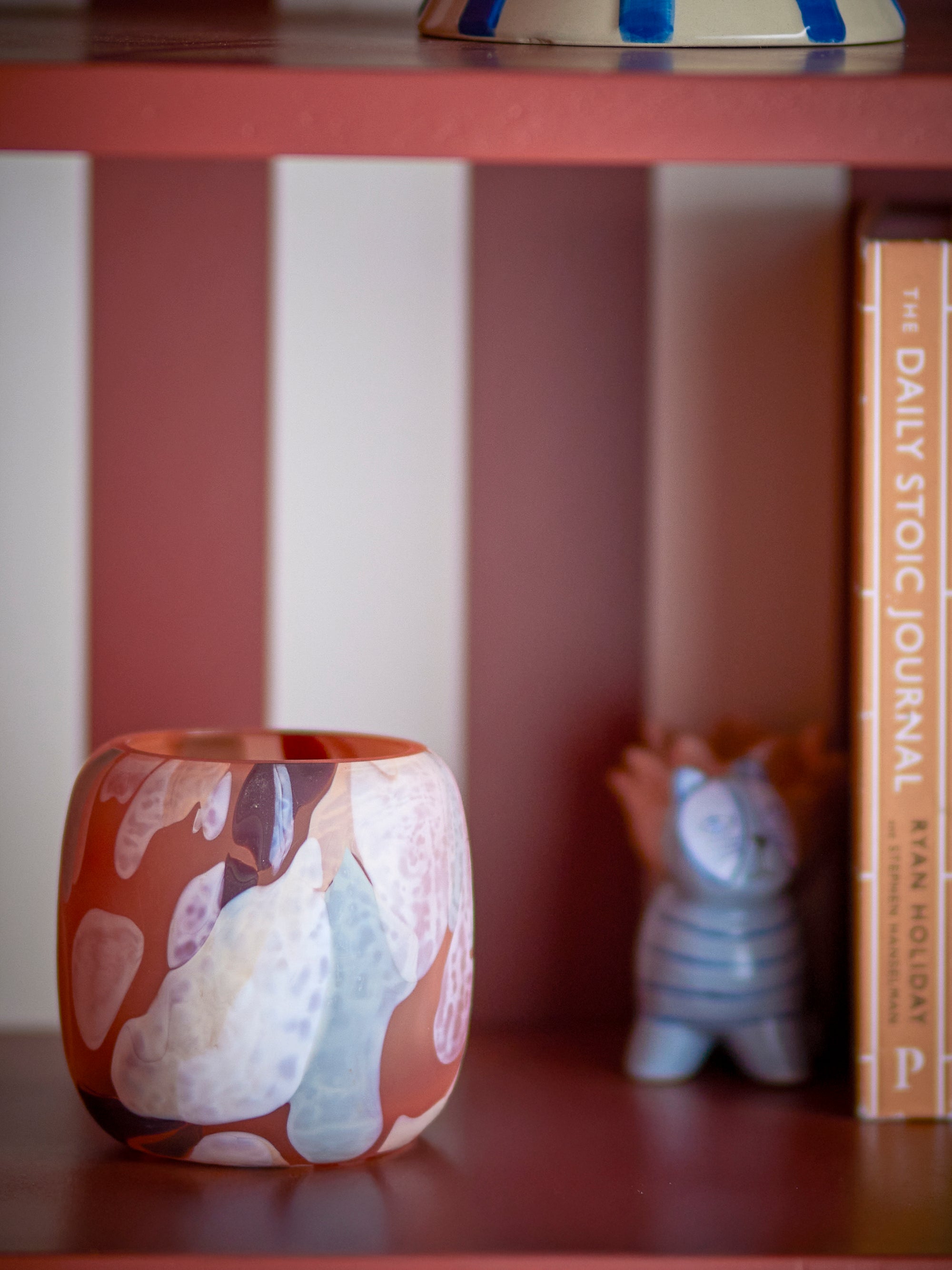 Bloomingville Karan Värmeljushållare, Rosa, Återvunnet Glas