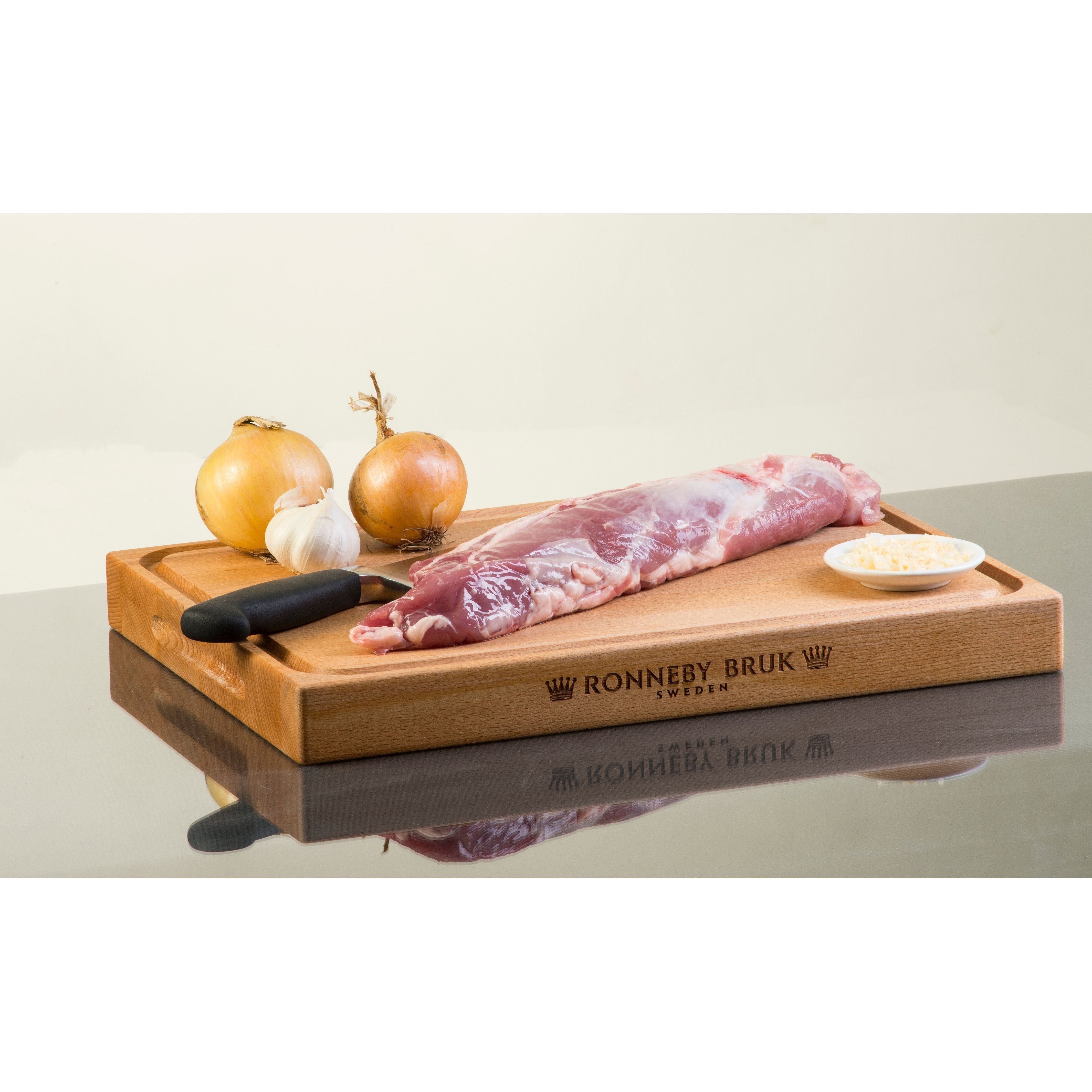 Ronneby Bruk Stor Kockbräda Med Köttsaftränna Oljad Bok 38*52*4 cm