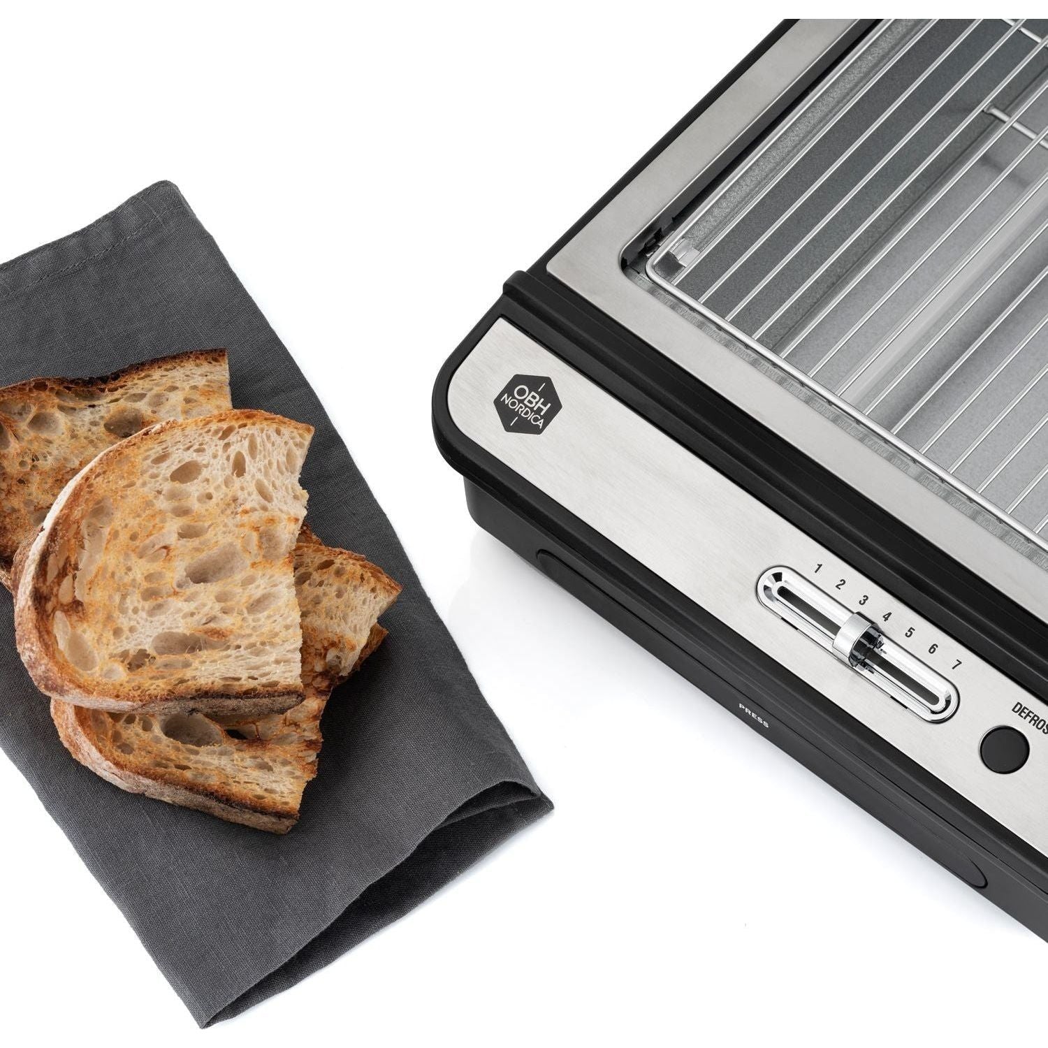 OBH Nordica Centric Slät Brödrost Rostfritt Stål