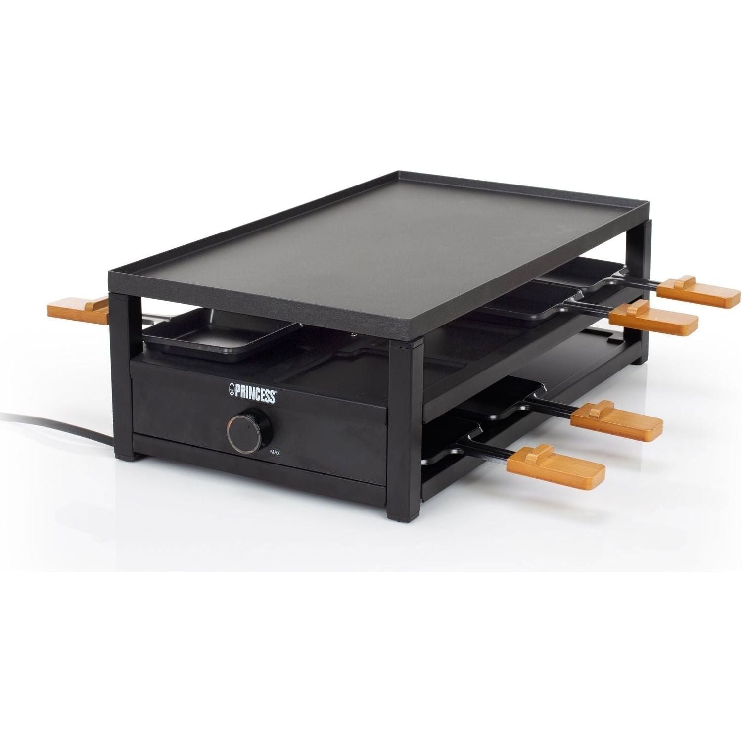 Princess Raclette 162655 Black Steel för 8 personer