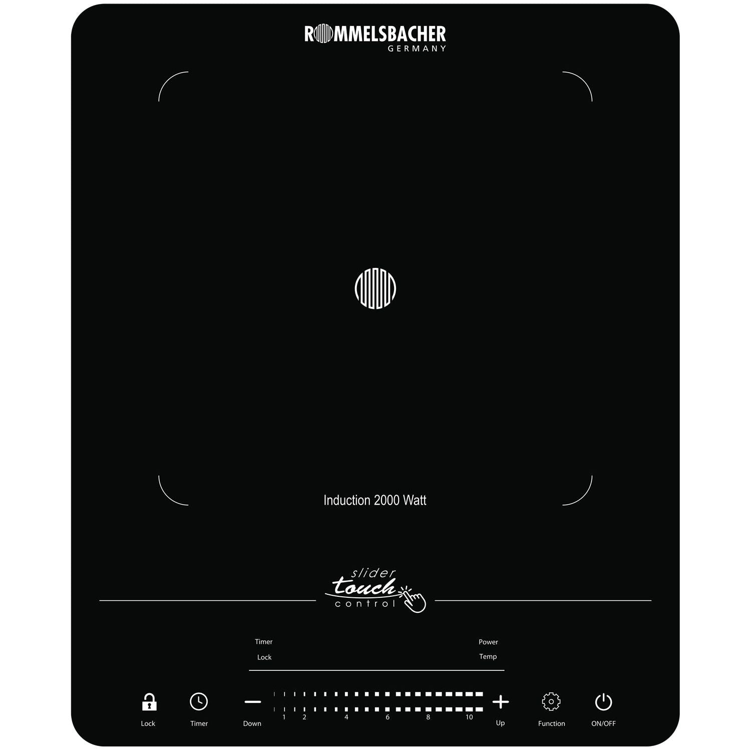 Rommelsbacher Kokplatta enkel Induktion CT 2020/IN LED 2000W