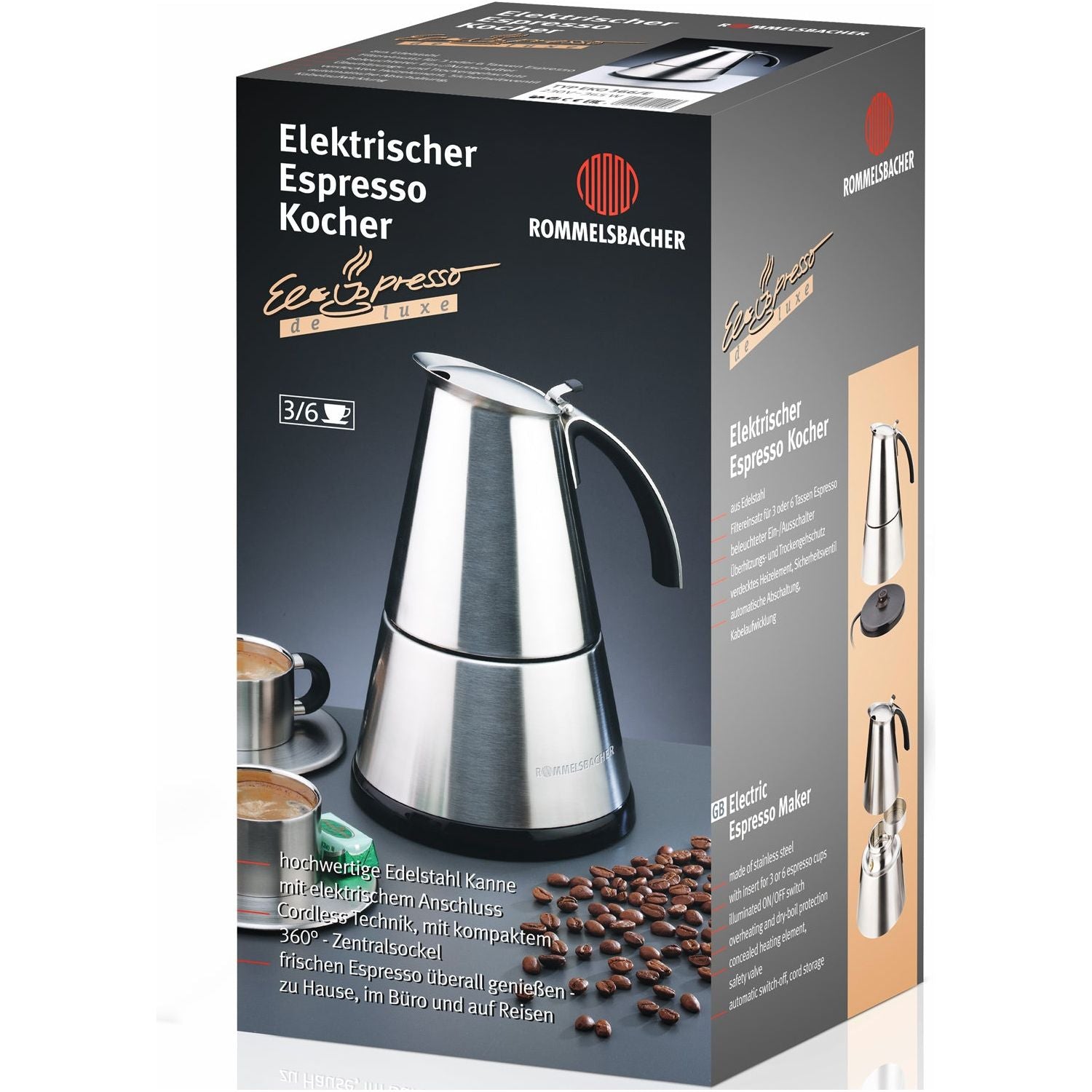 Rommelsbacher ElPresso Deluxe Mockabryggare EKO 366/E Rostfritt stål