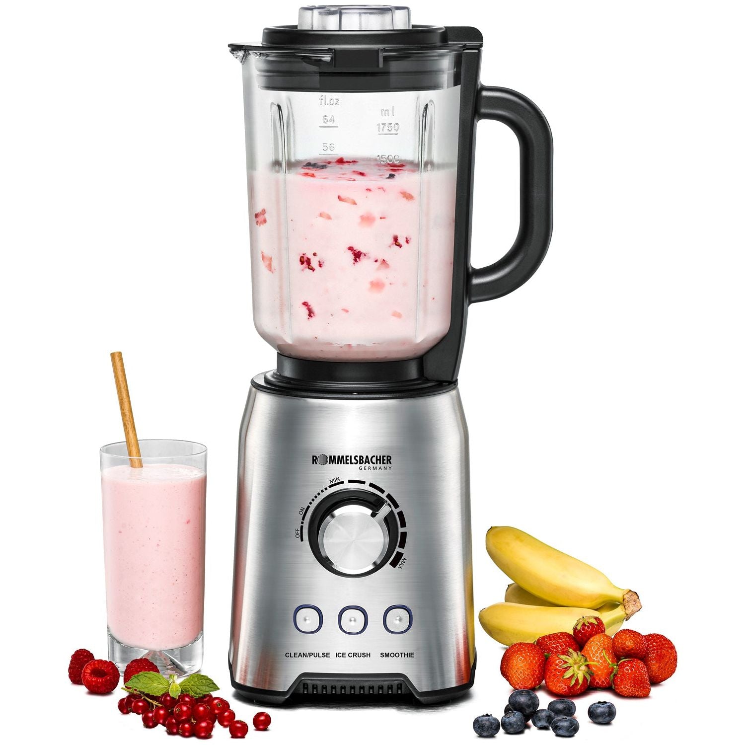 Rommelsbacher Blender MX 1250 Glaskanna 1,75l 1200W 22000RPM