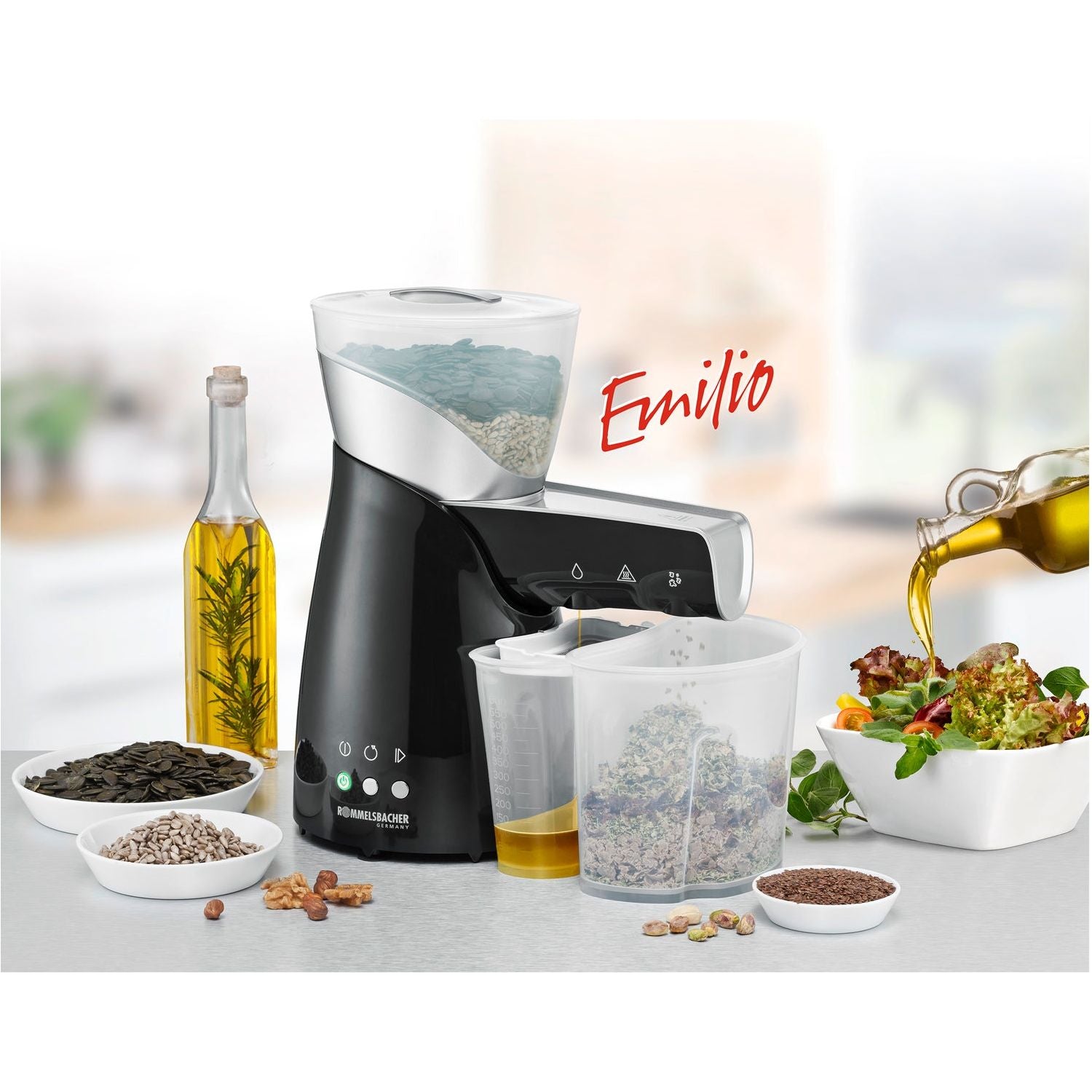 Rommelsbacher Oljepress Emilio OP 700 650W vikt 5,09kg 700g kapacitet