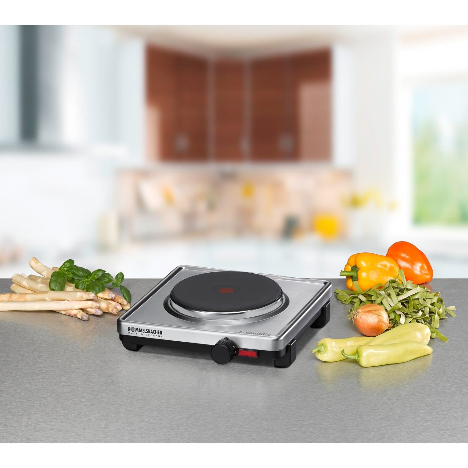 Rommelsbacher Kokplatta AK 1599/E Enkel Rostfri 15cm Made in Germany