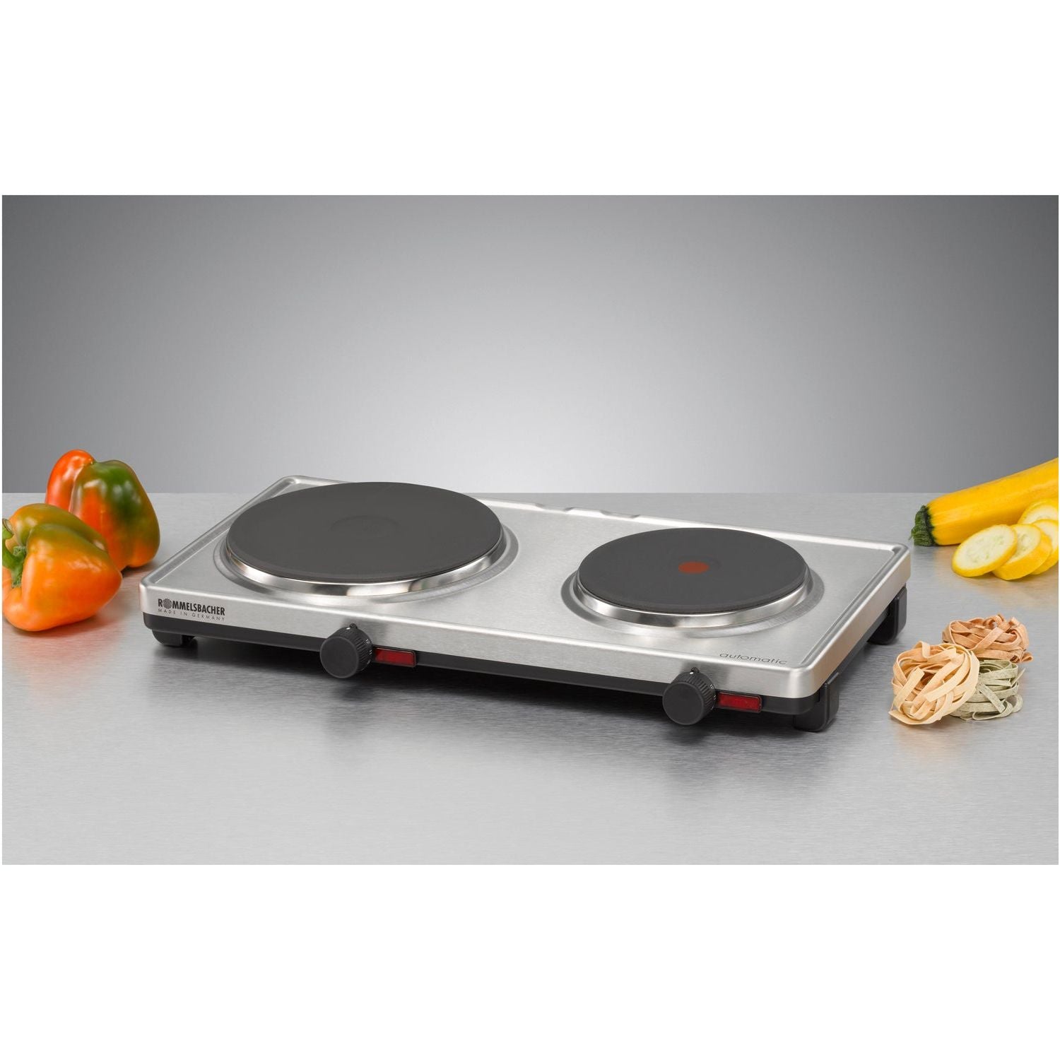 Rommelsbacher Kokplatta Dubbel AK 3099/E Rostfri Made in Germany