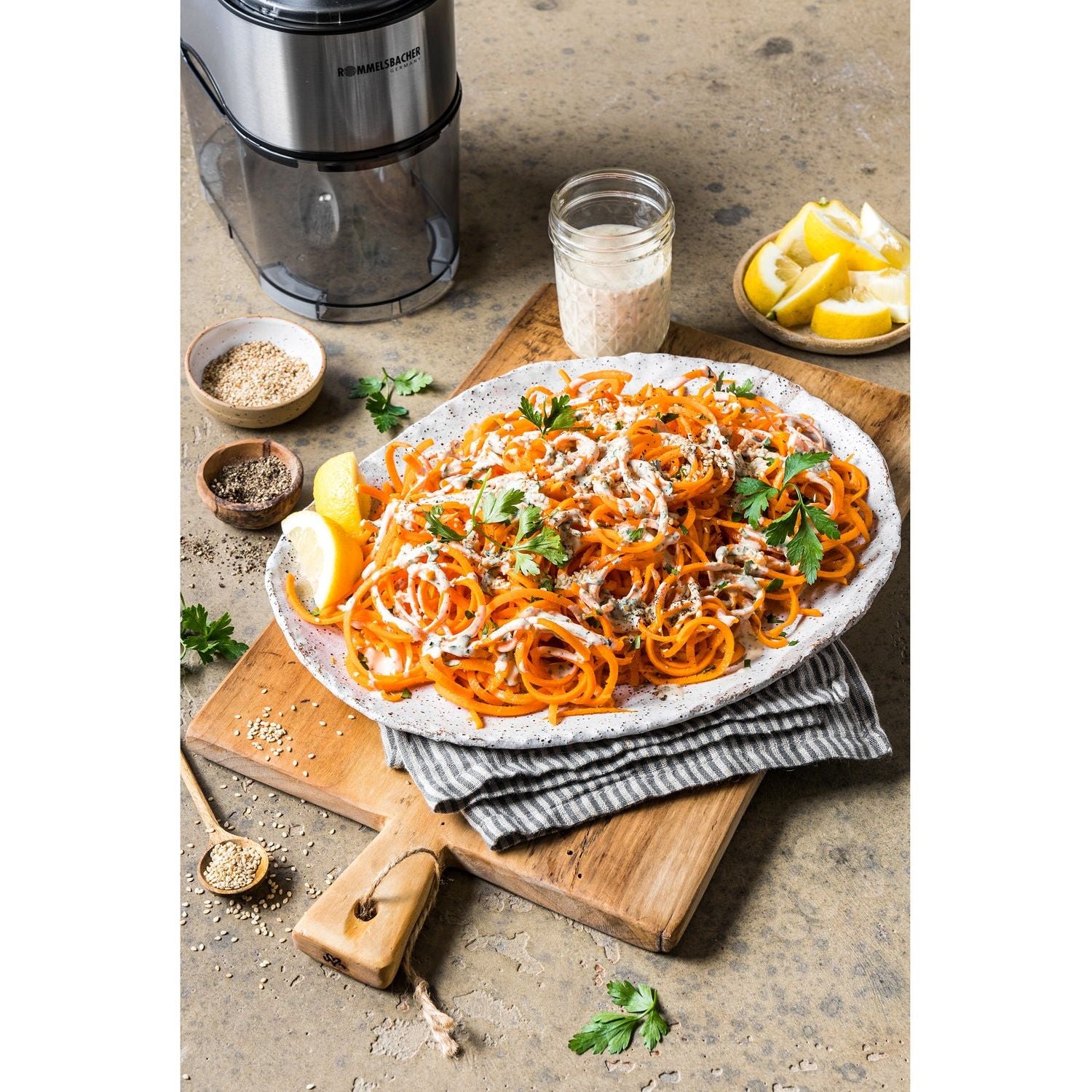 Rommelsbacher Spiralskärare EGS 80 BPA fri Grönsaker Pasta&Frukt spiraler
