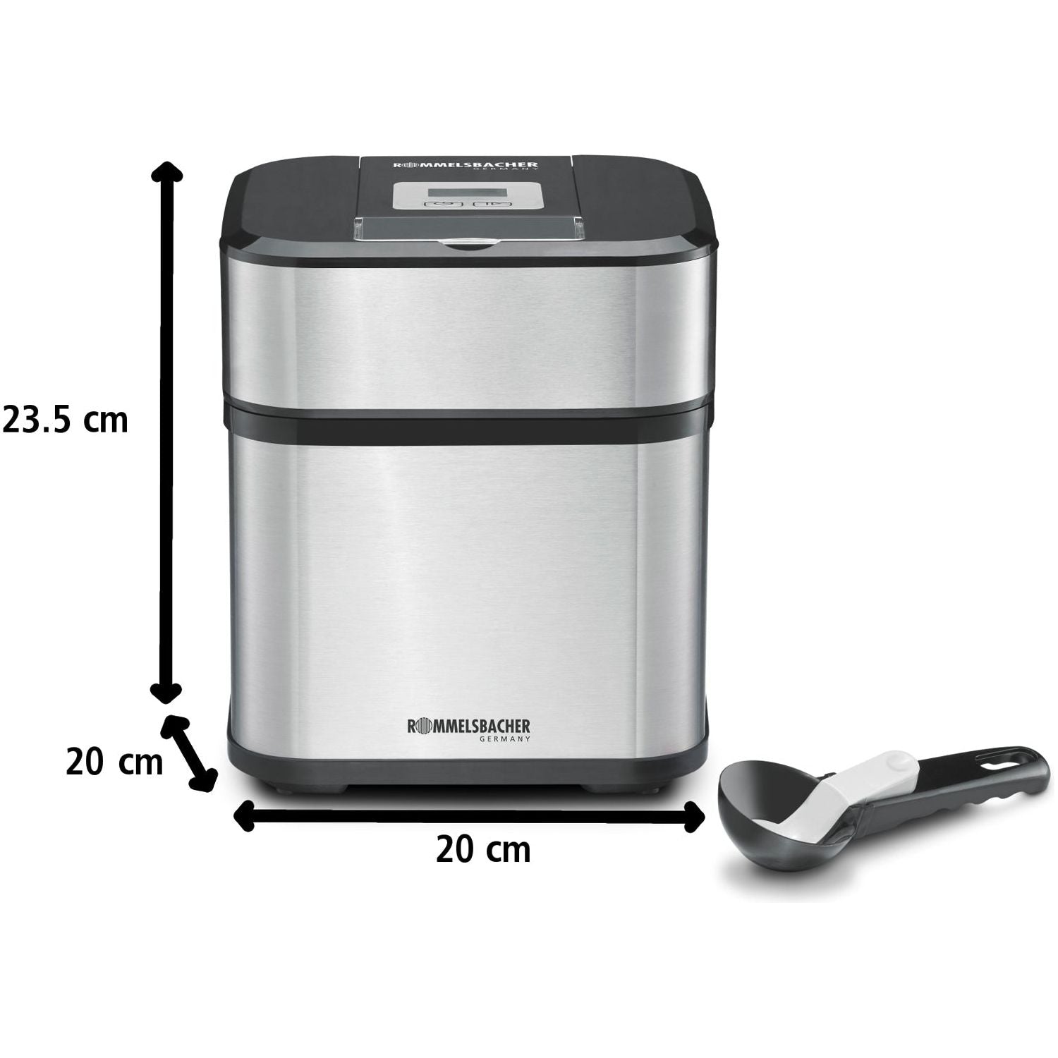 Rommelsbacher Glassmaskin IM 12 Kurt 0,5l Rostfri Sorbet,Glass Frusen Yogurt Slush