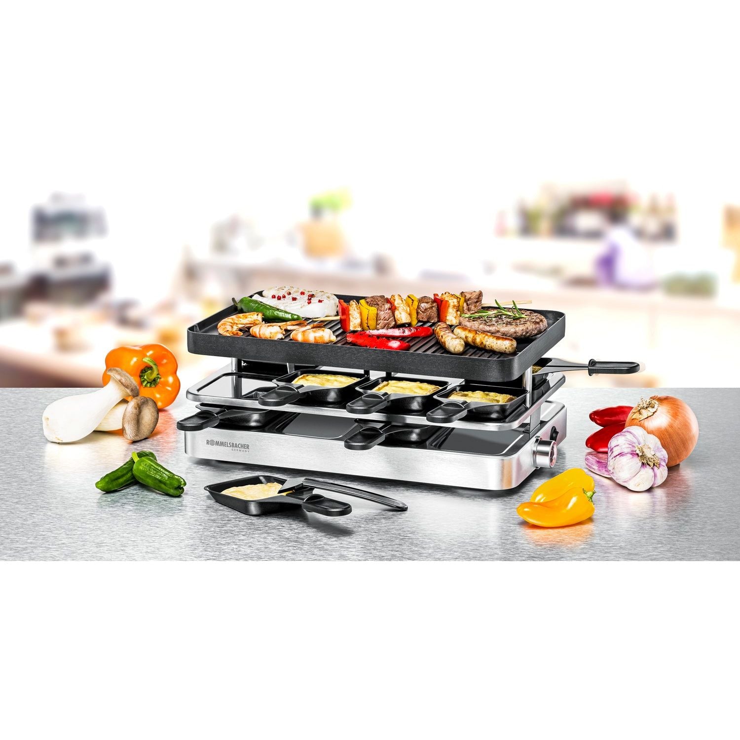 Rommelsbacher Raclettegrill RC 1400 37X23cm 8st spatlar xxl kabel