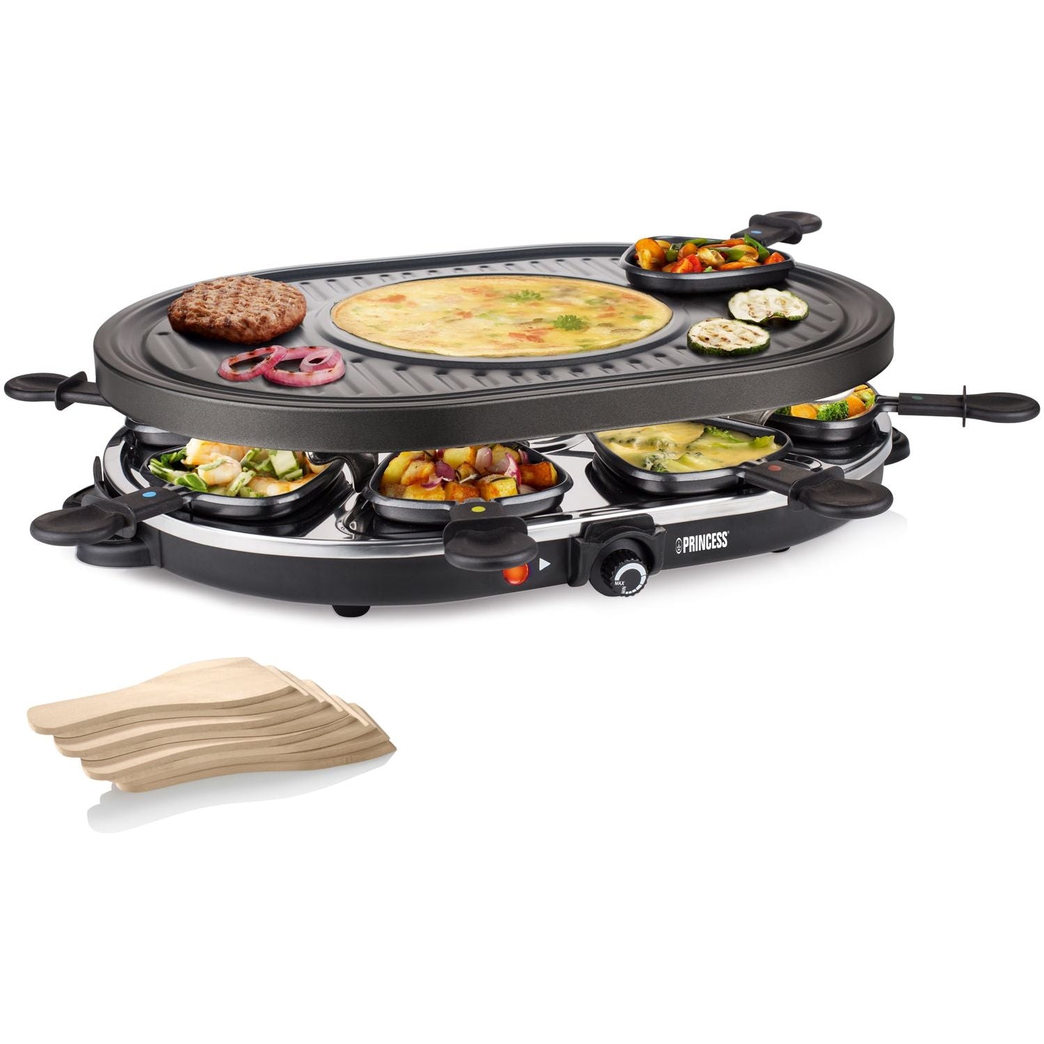 Princess Raclette 8 Oval Grill Party 162700 43X30cm grillplatta