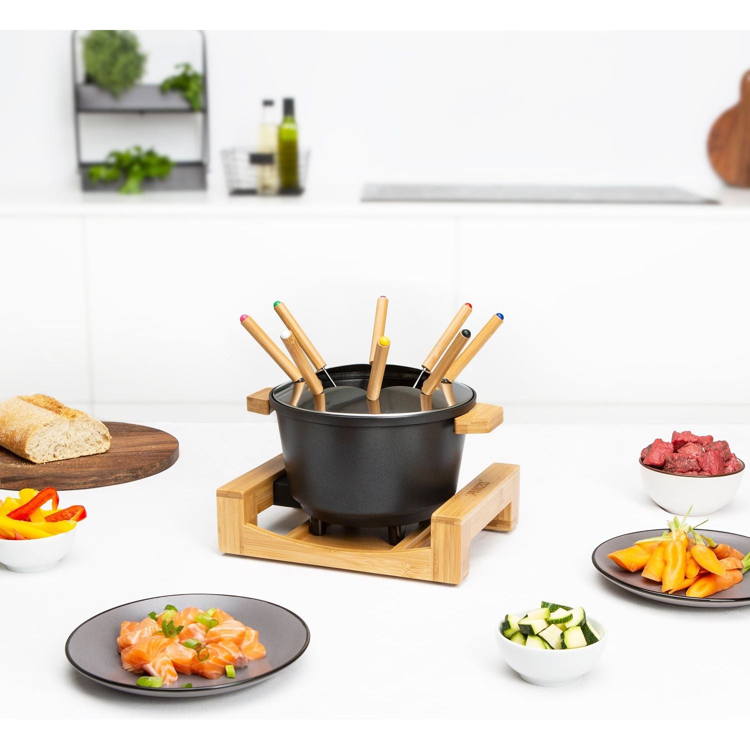 Princess Fondueset Pure Bamboo 173025 1,5l 8st pinnar