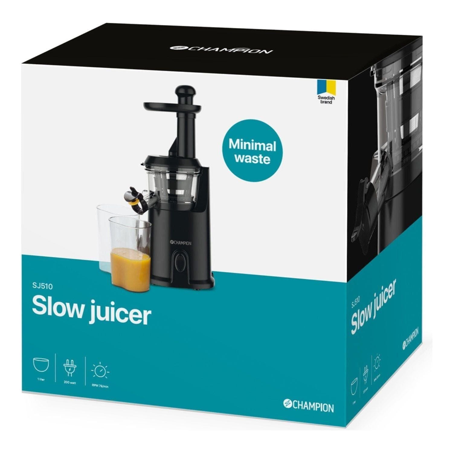 Champion Slowjuicer 1L 200W SJ510 Svart