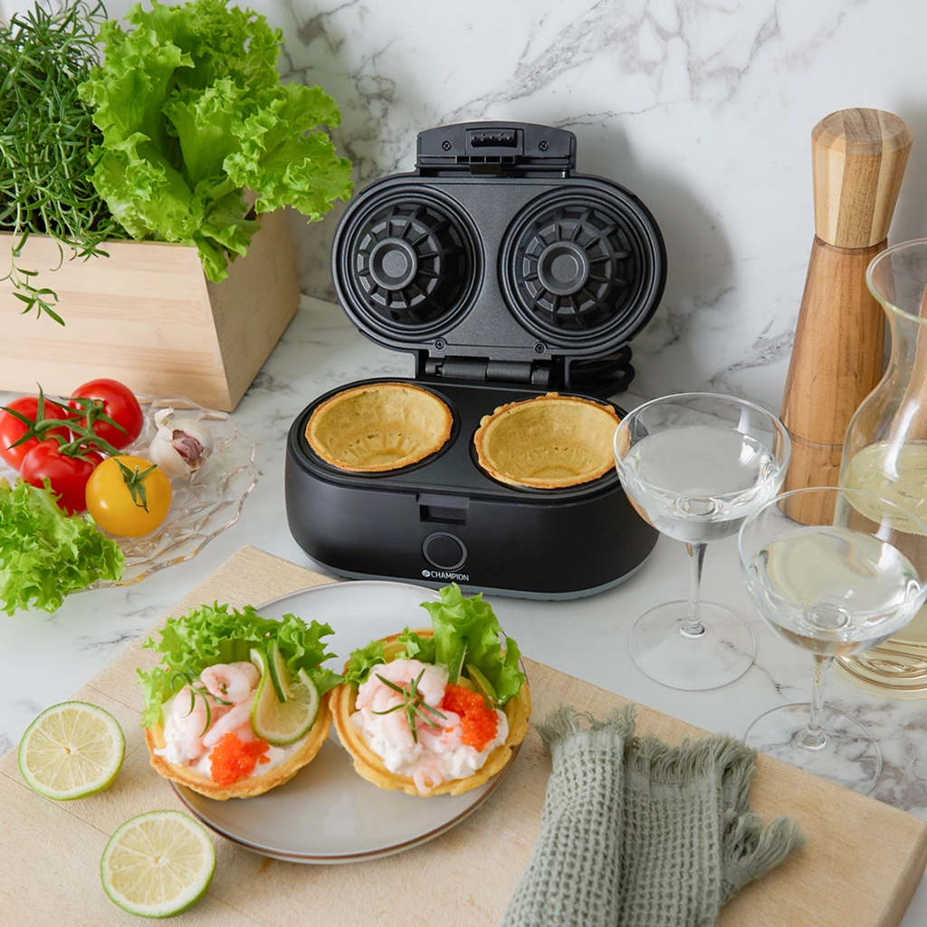 Champion Våffelskålsjärn Health Dubbelt 1000W VS400 Svart
