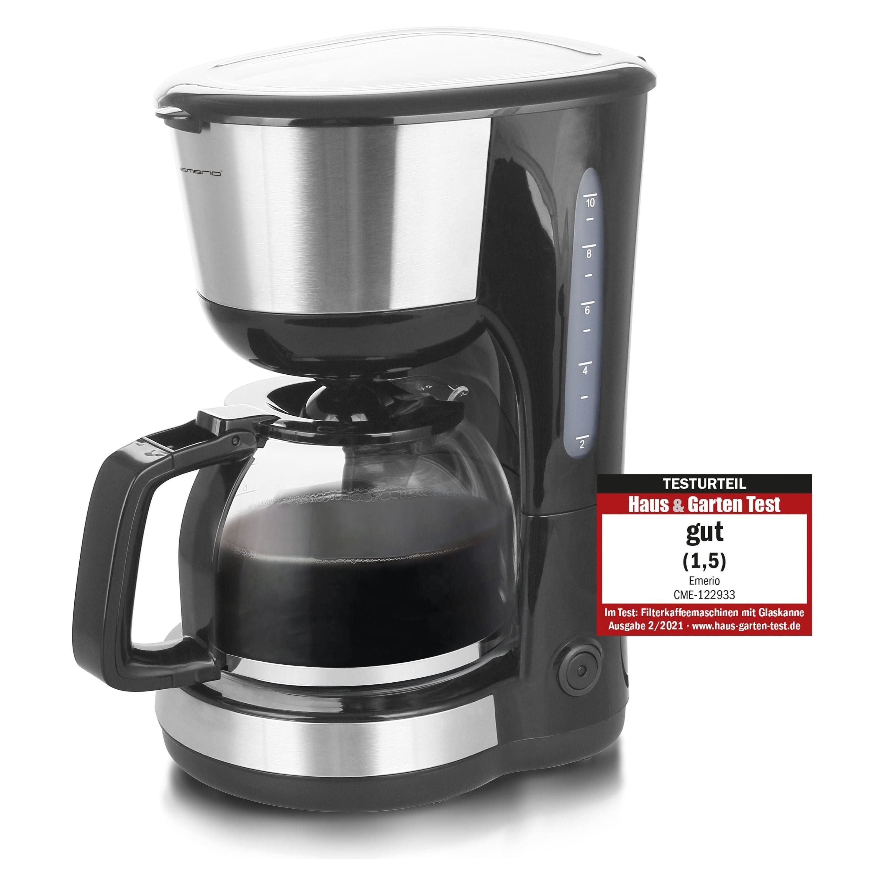 Emerio Kaffebryggare 1000 Watt Rostfri 1,25 l