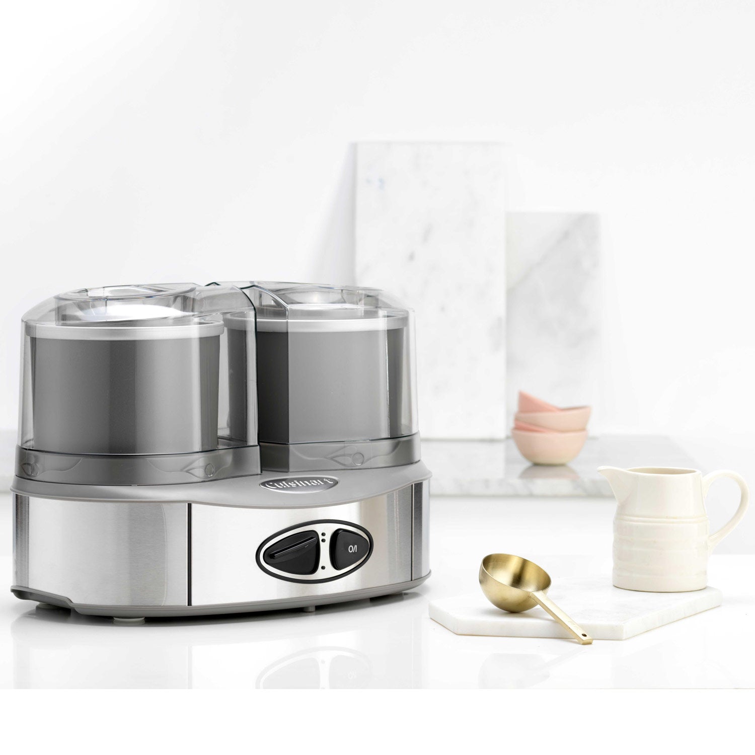 Cuisinart Glassmaskin 2x1 liter i borstad stål ICE40BCE