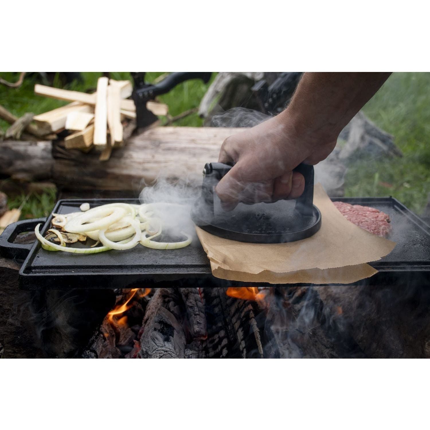 Satake Outdoor Smash Burger Press Gjutjärn