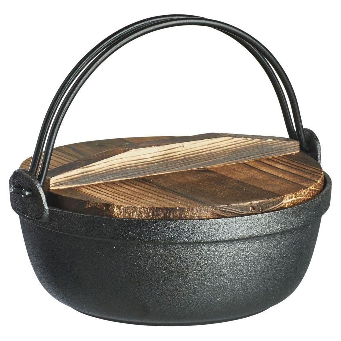 Satake Gjutjärnsgryta Med Ugnssäkert Lock & Trälock Ø 21 cm 1,8 L