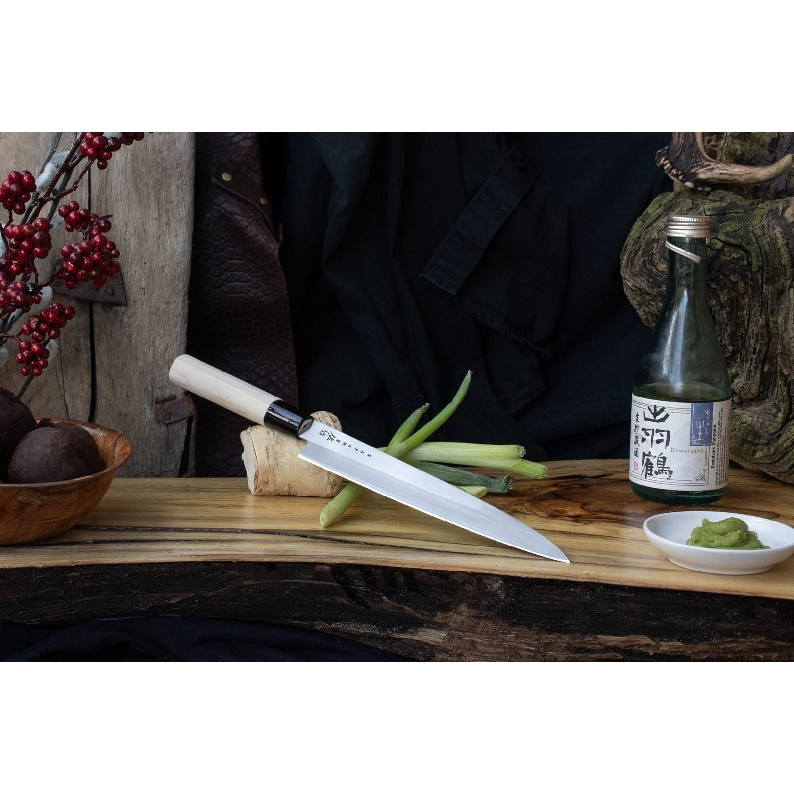 Satake Houcho Sashimi Filékniv Magnoliahandtag 21 cm