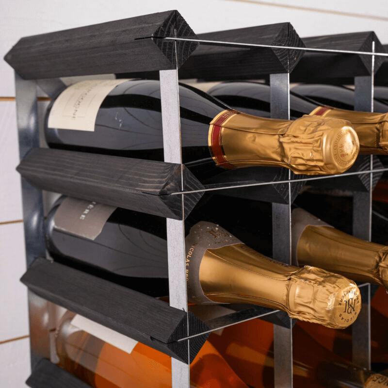 Traditional Wine Racks Vinställ Påbyggnadsbart 90 Flaskor Black Ash