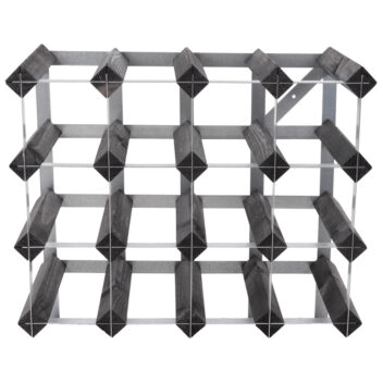 Traditional Wine Rack Vinställ 16 Flaskor Monterad Svart