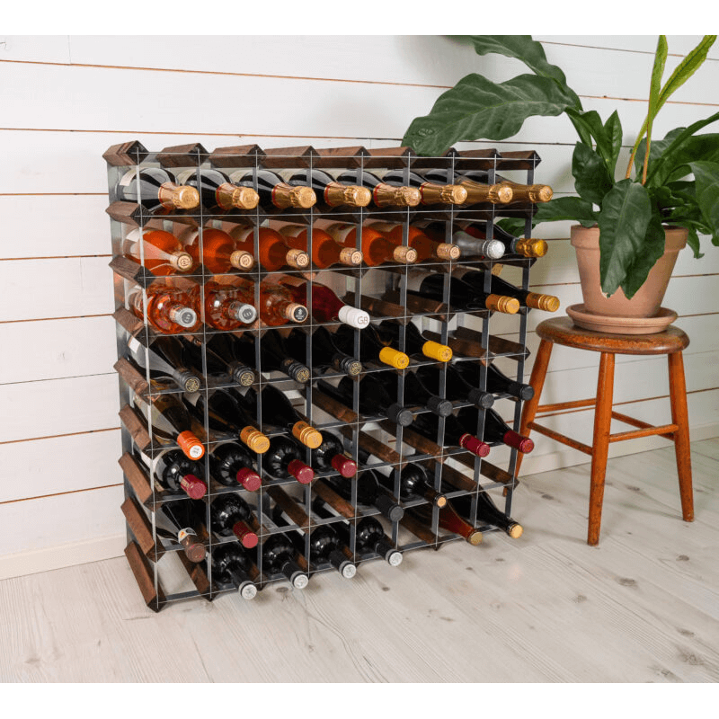 Traditional Wine Racks Vinställ Påbyggnadsbart 72 Flaskor Mörk Ek