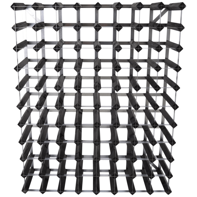 Traditional Wine Racks Vinställ Påbyggnadsbart 90 Flaskor Black Ash