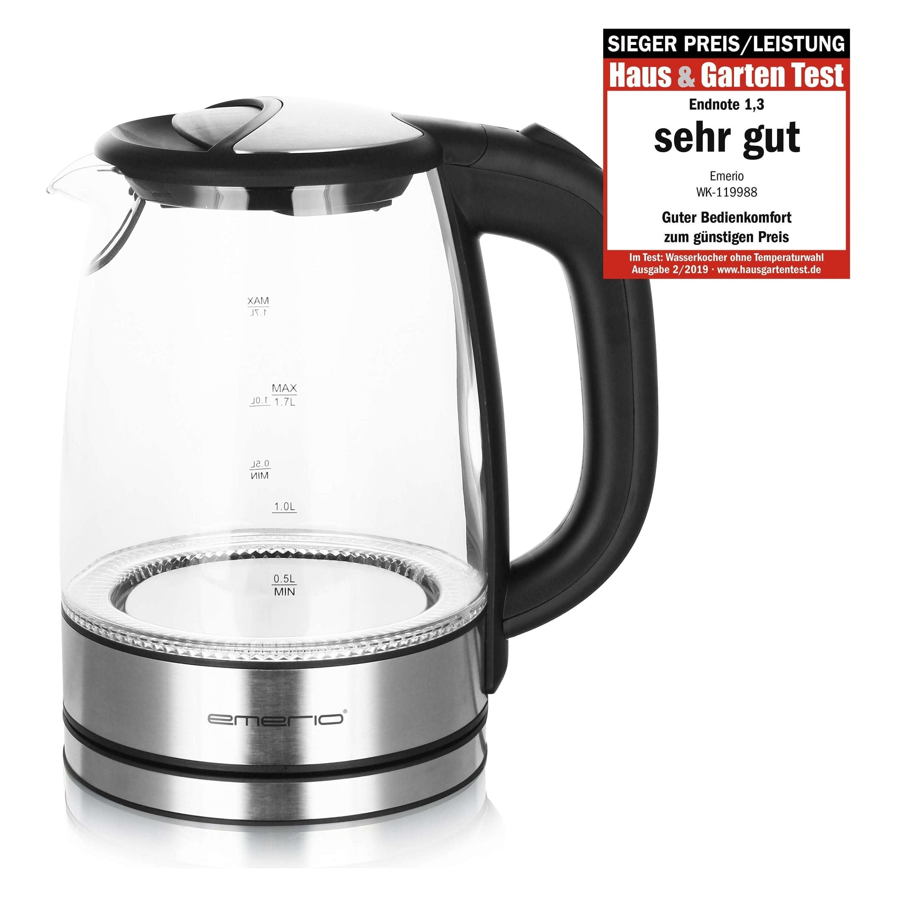 Emerio Vattenkokare 2,2 kW Glas 1,7 l