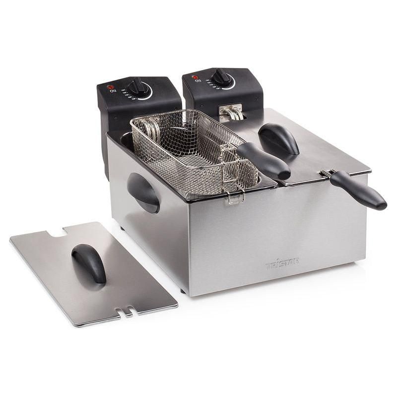 TristarFritös Dubbel 2x3L 2x1800W Rostfri