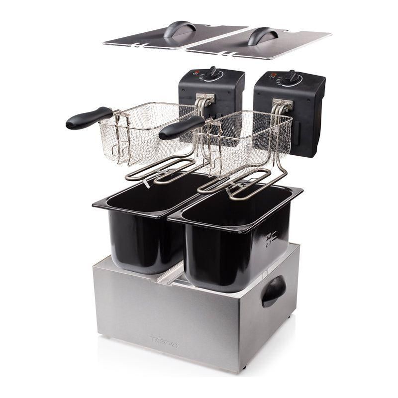 TristarFritös Dubbel 2x3L 2x1800W Rostfri