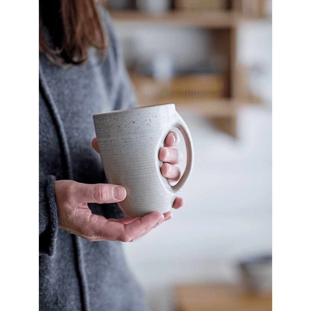 Bloomingville Taupe Mugg Grå Stengods 55 cl