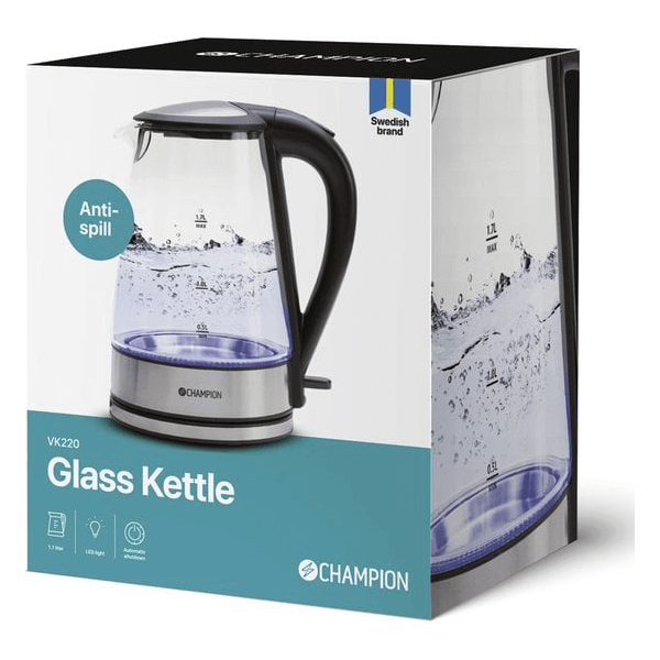 Champion VK220 Vattenkokare 1,7 l Glas