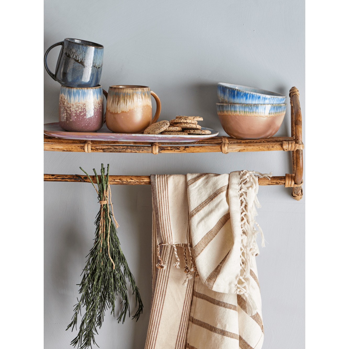 Bloomingville Cloe Serveringfat Blå Stengods