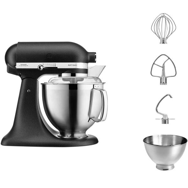 KitchenAid Artisan 5Ksm185Ps Köksmaskin M/Fällbart Drivhuvud 4,8L cast Iron Black