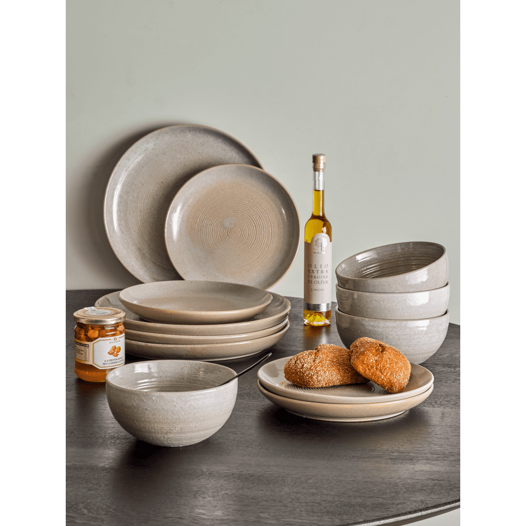 Bloomingville Taupe Middagsservis Set Grå Stengods