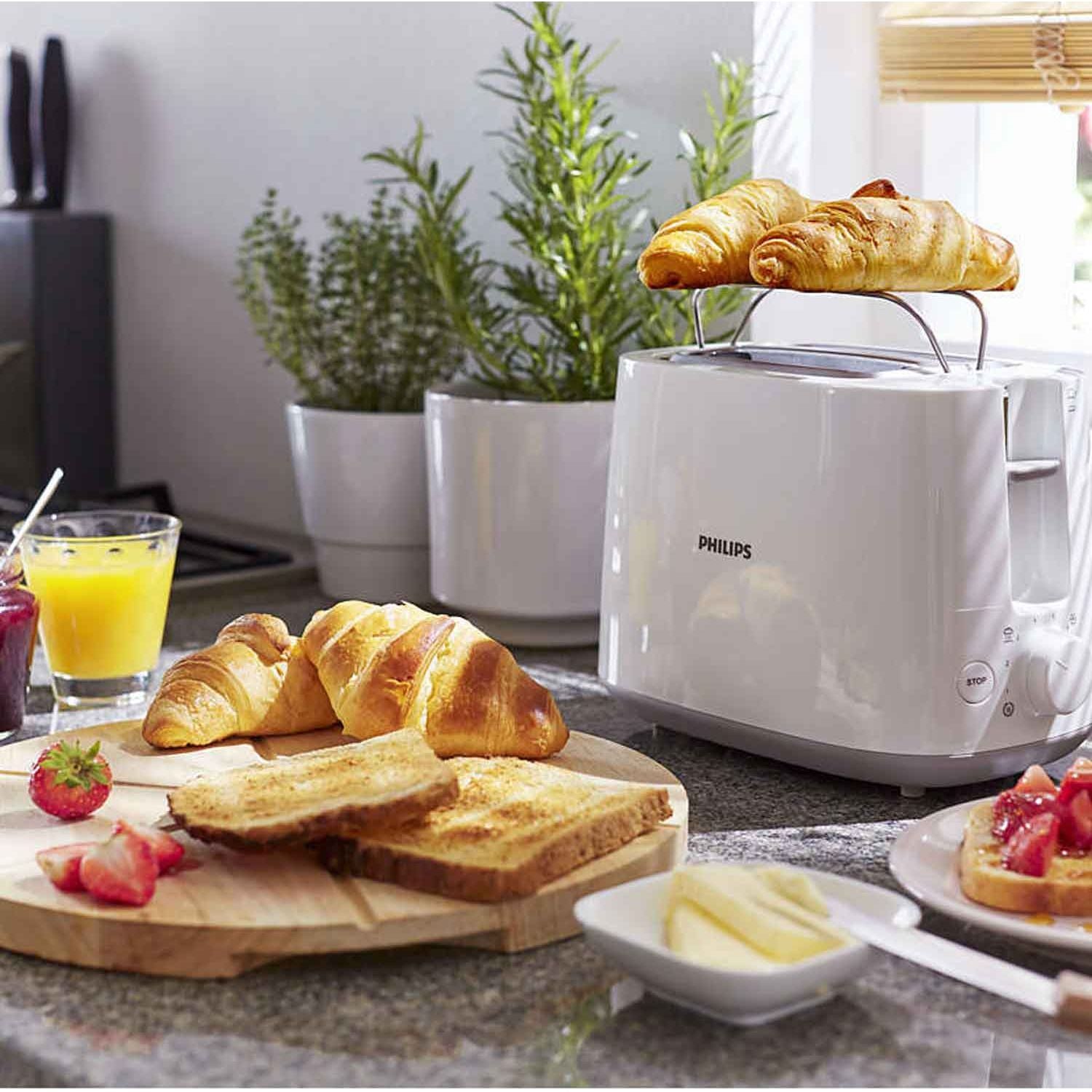 Philips Brödrost HD2581 Vit 2Skivors