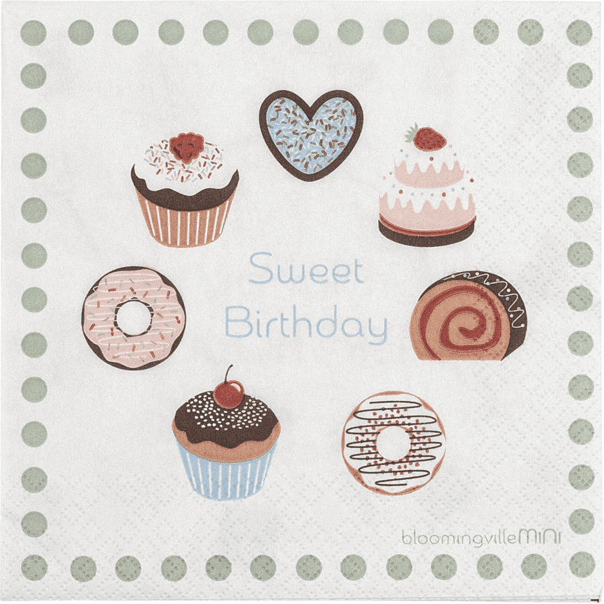 Bloomingville MINI Sweets Servett Ros FSC Mix Papper