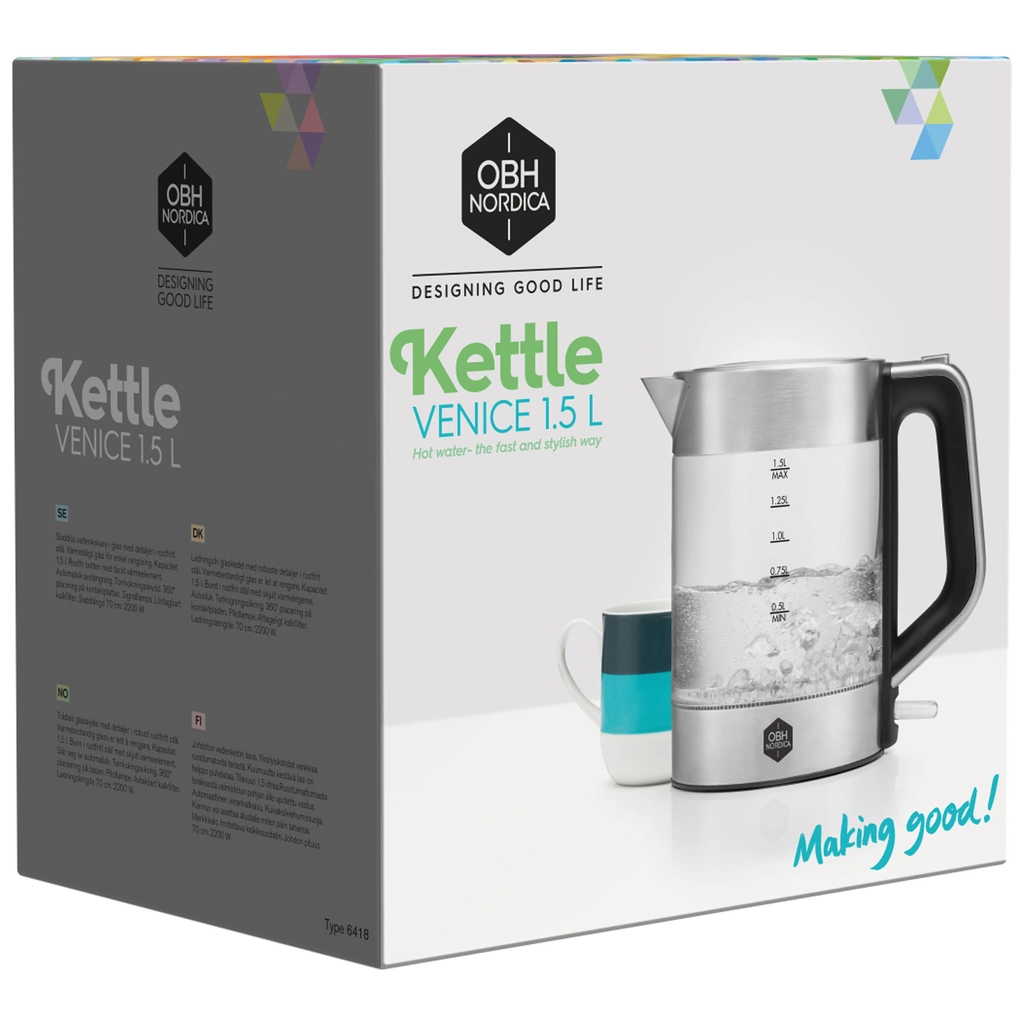 OBH Nordica Vattenkokare Venice Cordless 6418 1,5 l