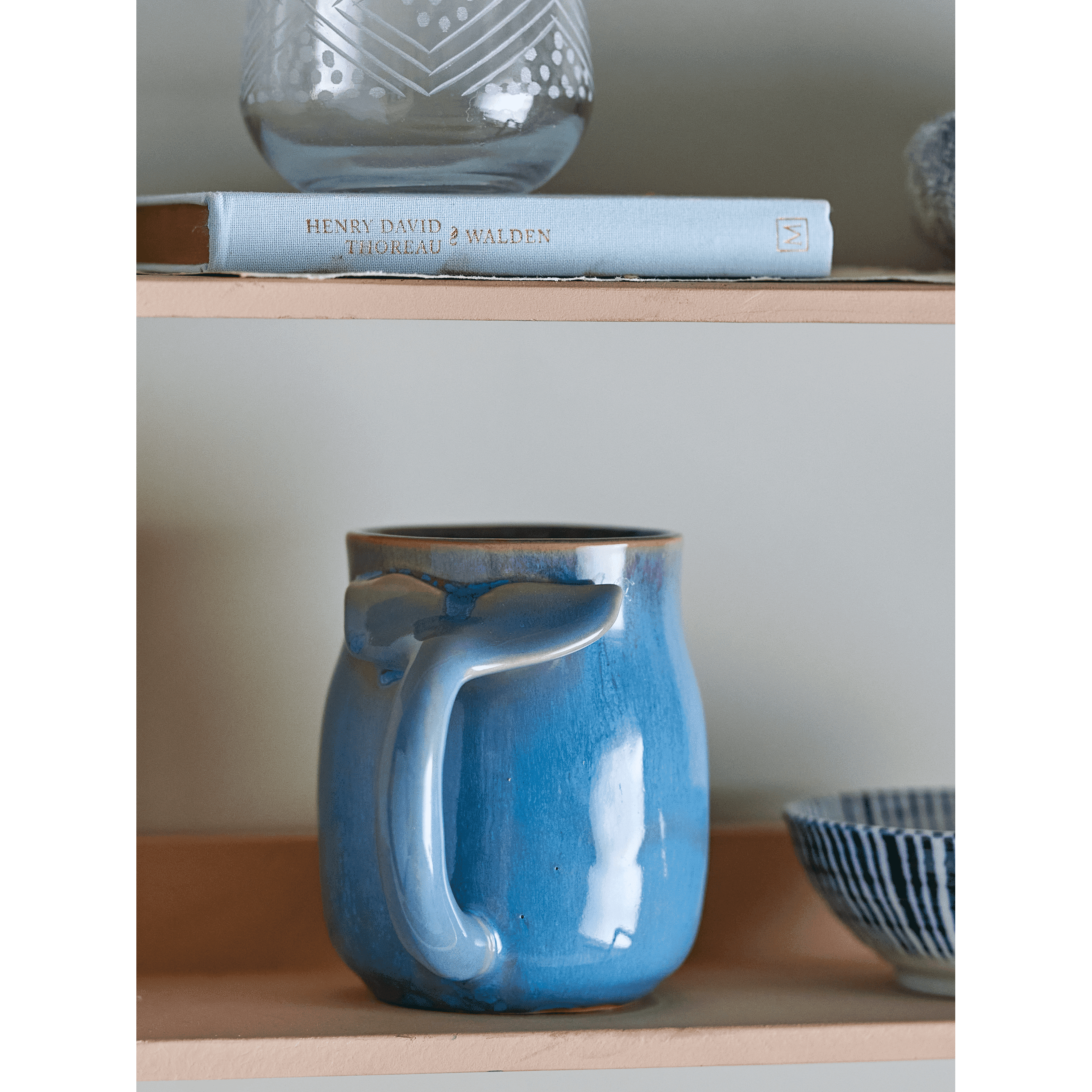 Bloomingville Rinat Mugg Blå Stengods 55 cl