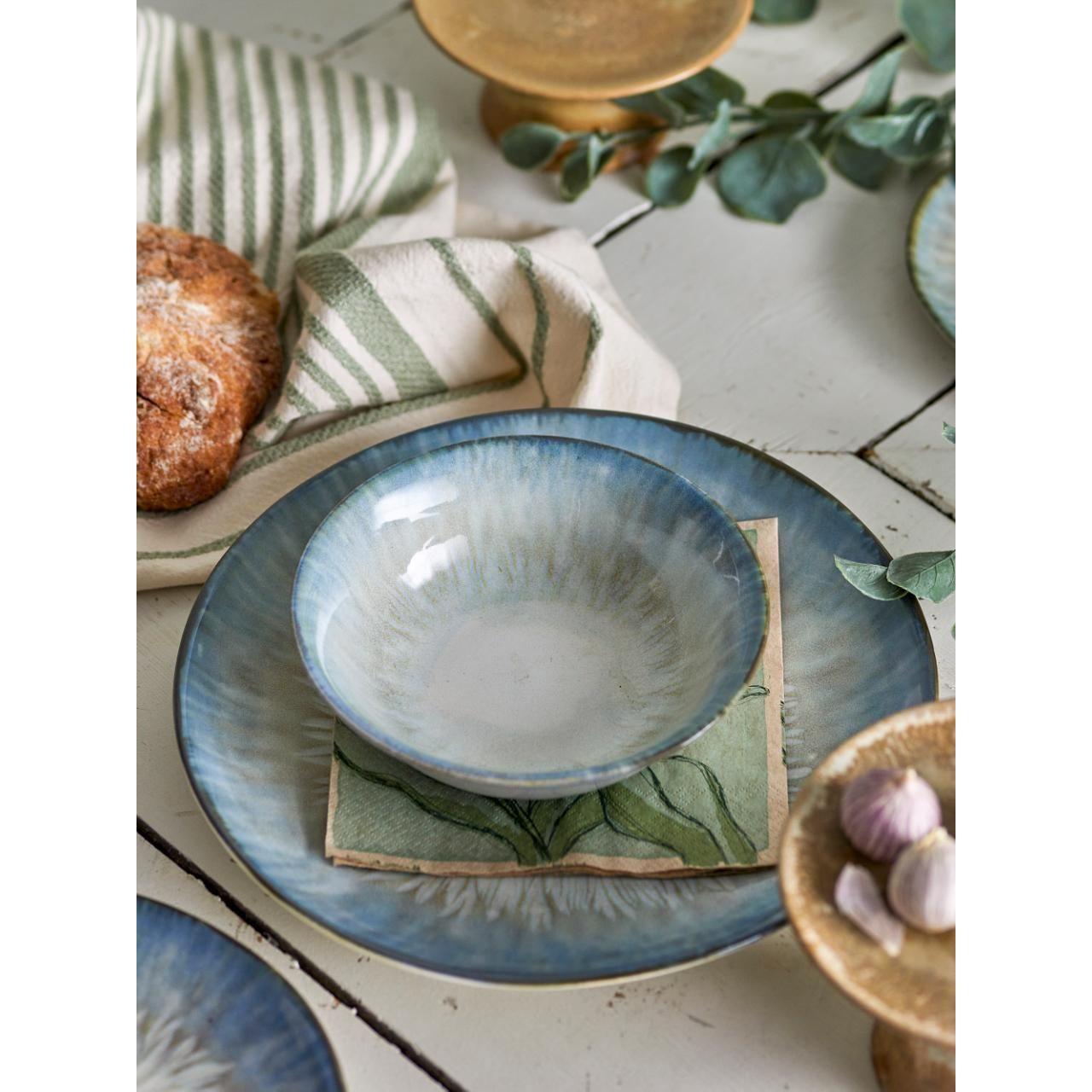 Bloomingville Calen Skål Blå Stengods 17 cm