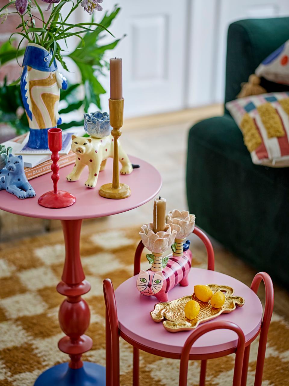 Bloomingville Whimsica sidobord Ø30,5 cm Röd