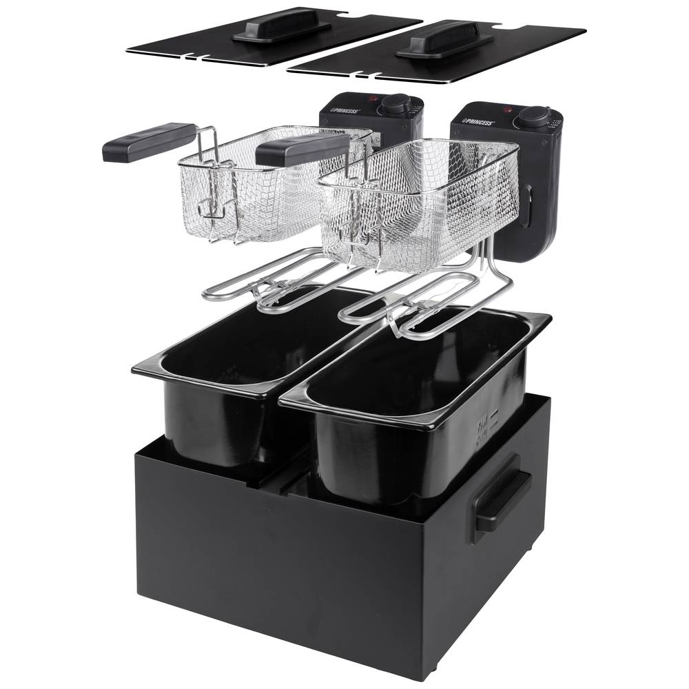 Princess Fritös Dubbel 2x3L 2x1800W Svart