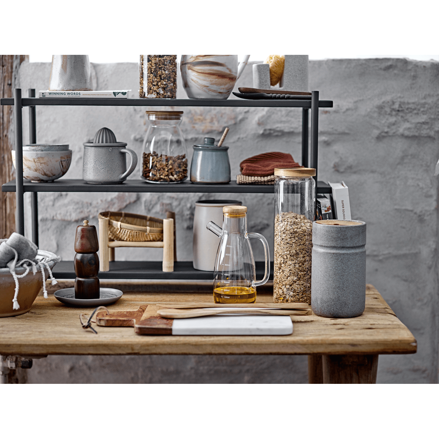 Bloomingville Sabri Salt- och Pepparkvarn Natur/Brun 2 Pack