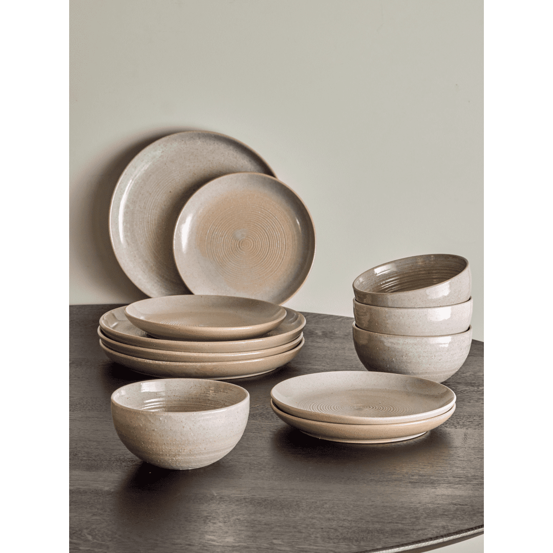 Bloomingville Taupe Middagsservis Set Grå Stengods