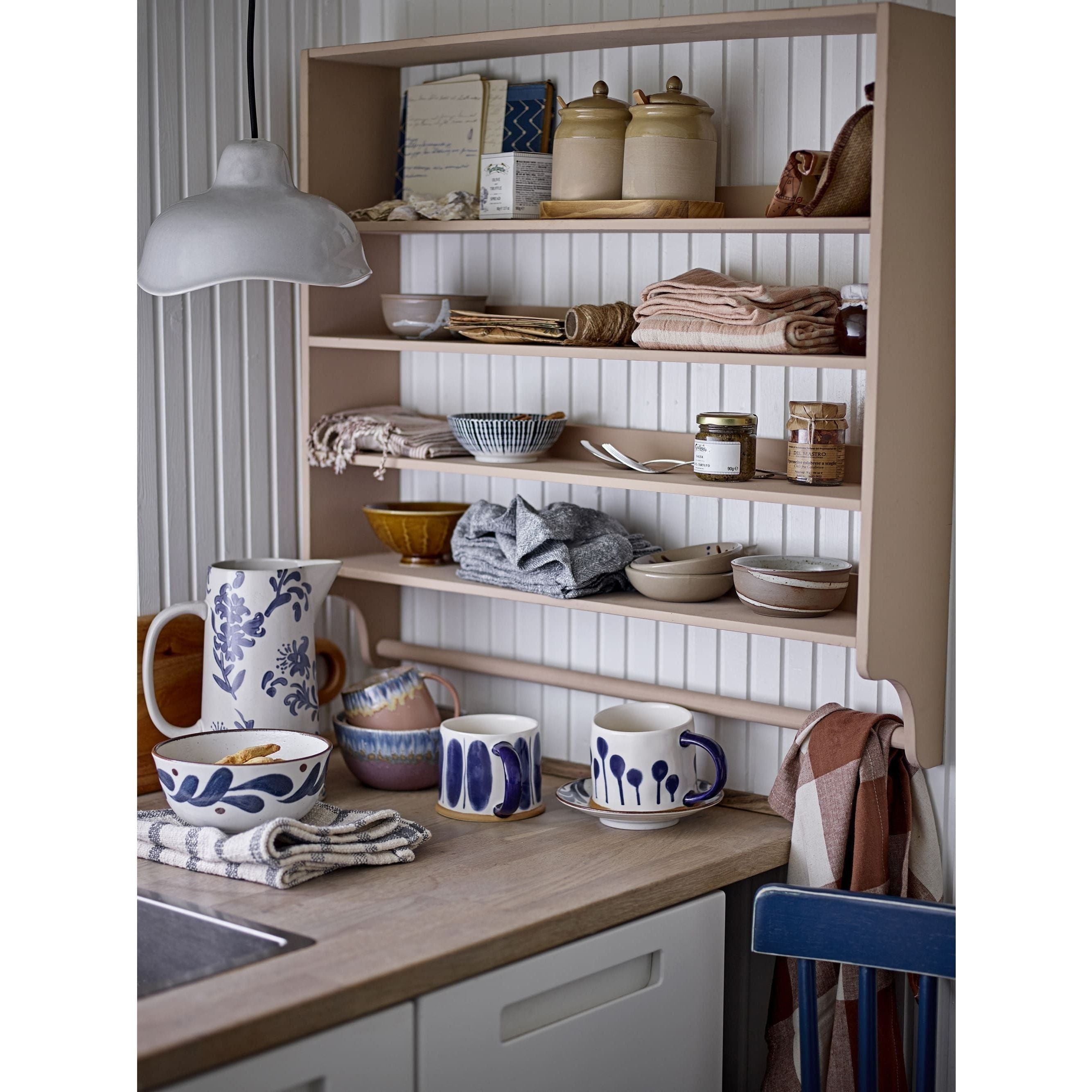 Bloomingville Linora Mugg Blå Stengods Set om 3x45 cl